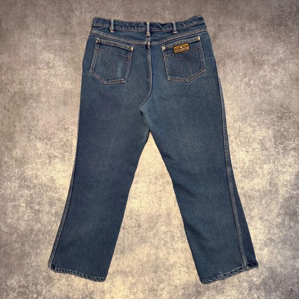 VTG 70s American Heritage Mens Jeans Medium Wash Scovill Zip Western Made USA